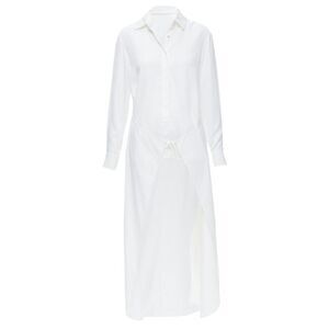 Rosetta Getty viscose long sleeve high low train hem shirt top